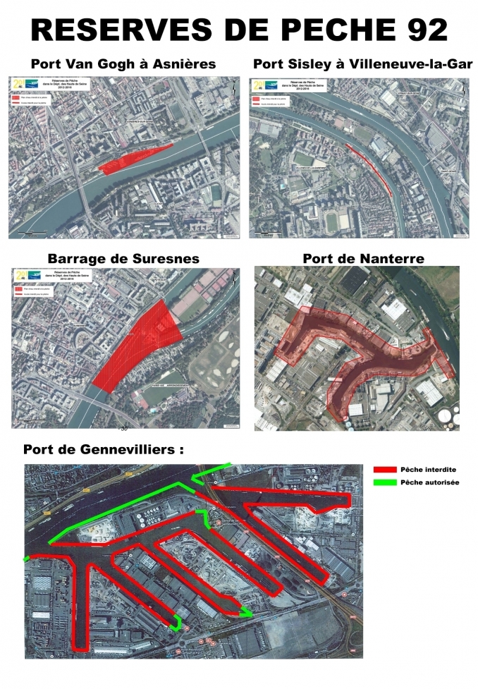 Réserves de pêche : pêche interdite. - PECHE 92/75