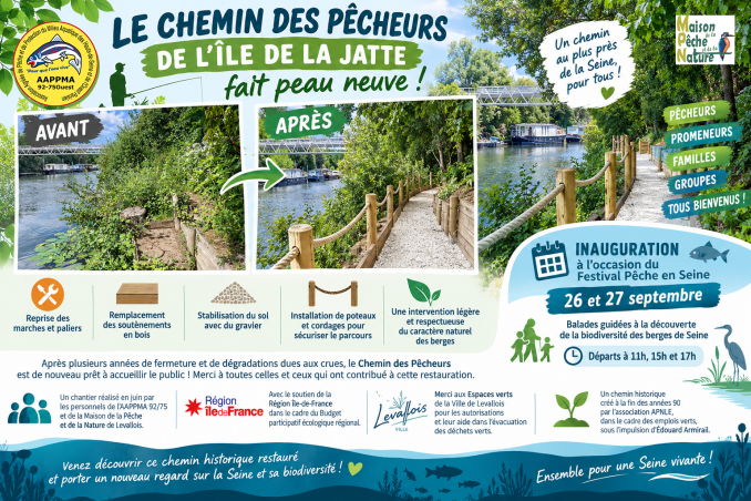 LE CHEMIN DES PÊCHEURS DE L’ÎLE DE LA JATTE FAIT PEAU NEUVE ! - PECHE 92/75